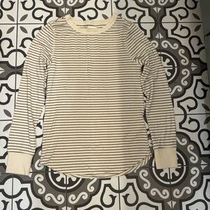 Thread & Supply Cream and Black Striped Top
